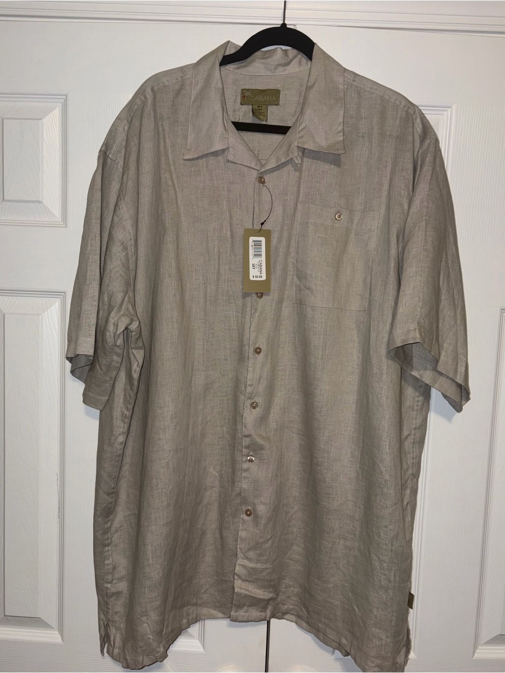 NEW Cabana beige linen shirt men size 3XLT